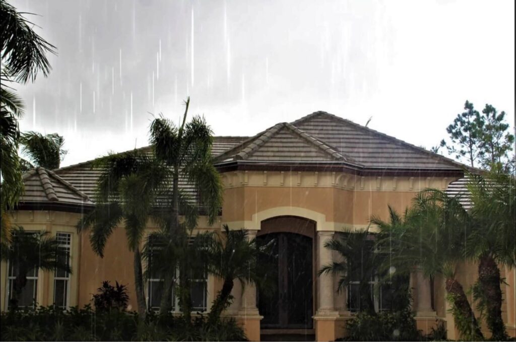 Shingle Roof in the rain in Southwest Florida