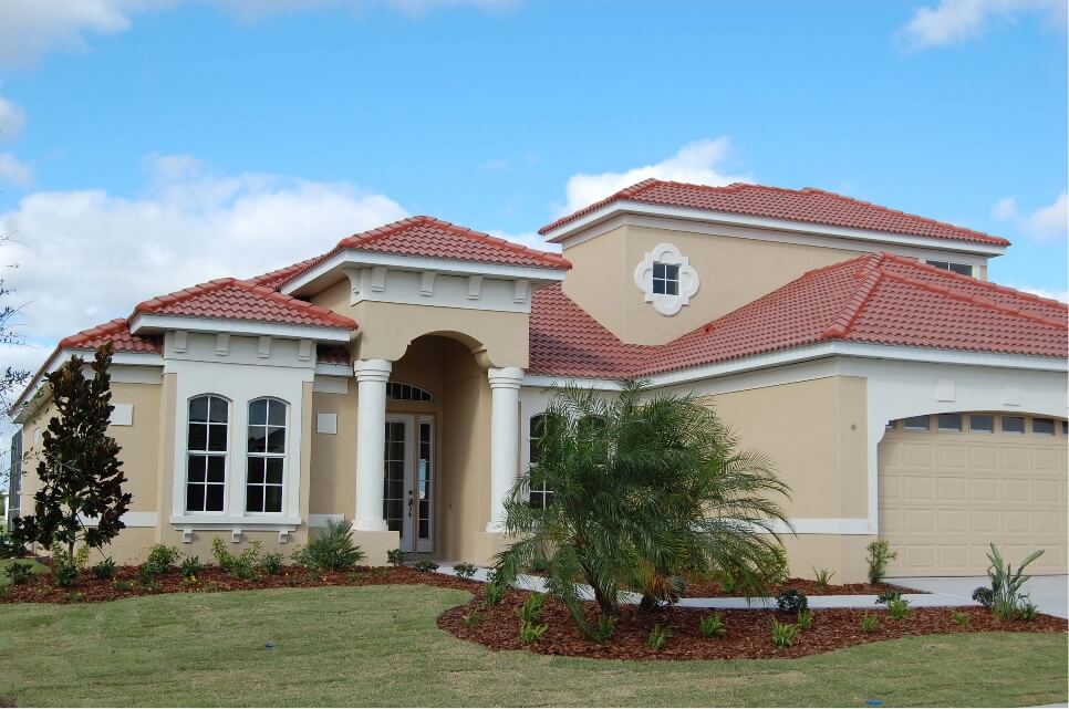 Red tile roof in Florida
